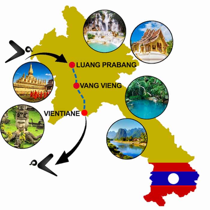 mapa laos norte